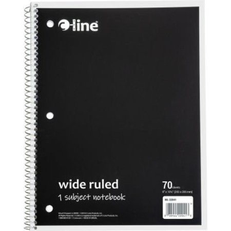 C-LINE PRODUCTS C-Line 1-Subject Notebook, Wide Ruled, 70-Page, Black, 24 Each/Set 22041-CT